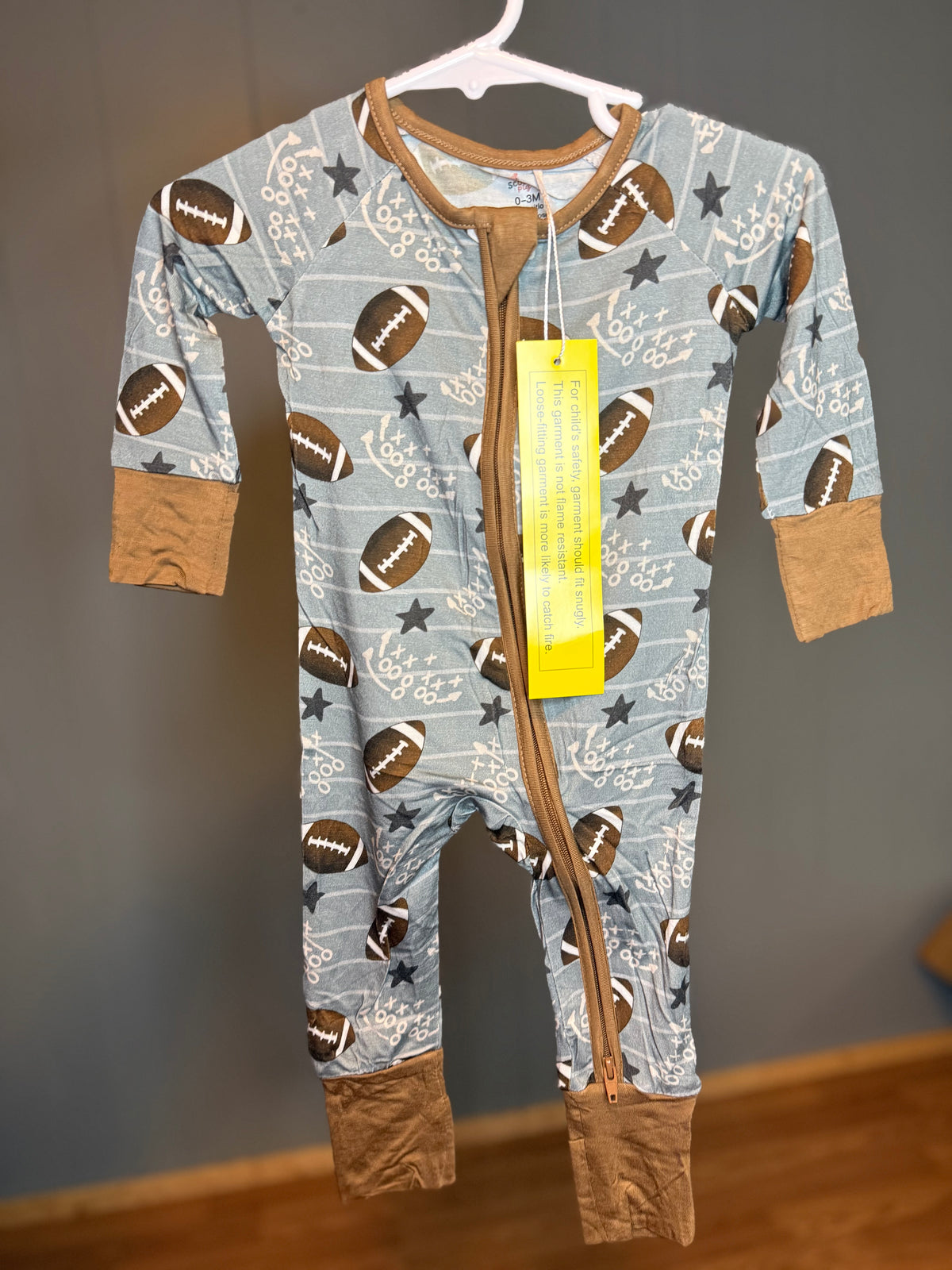 Blue Football Onesie