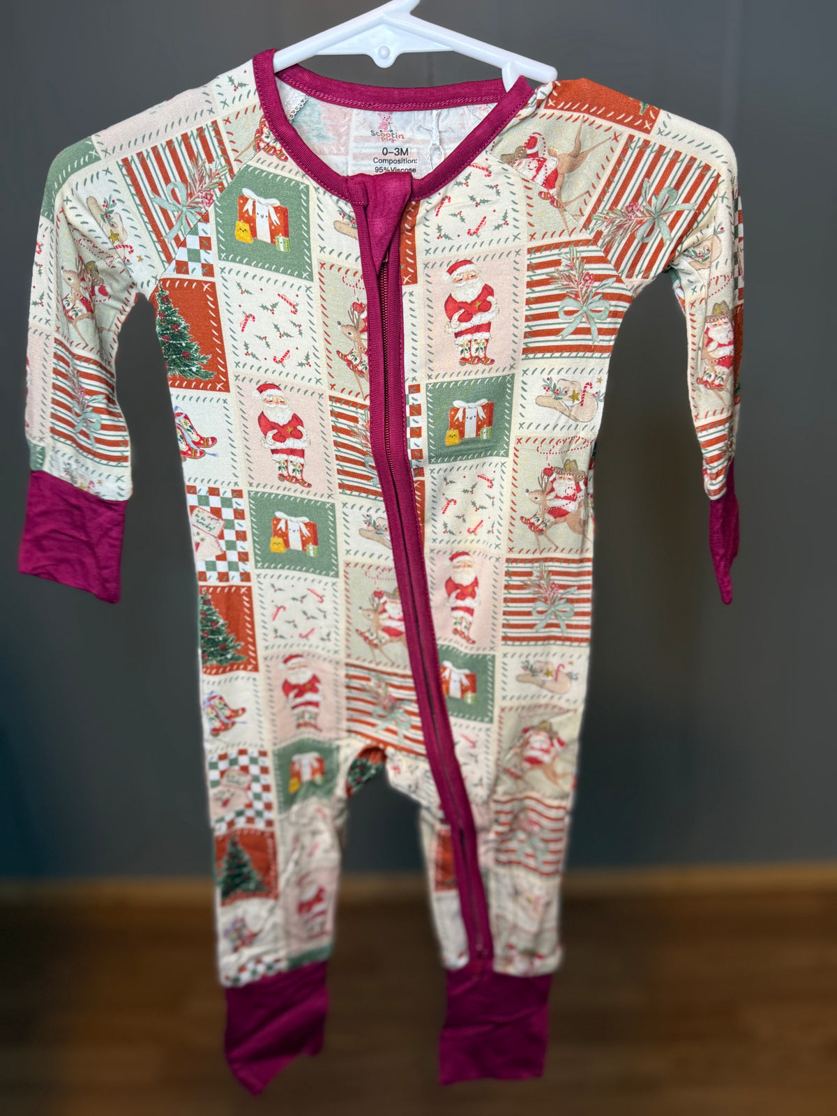 Christmas patchwork onesie