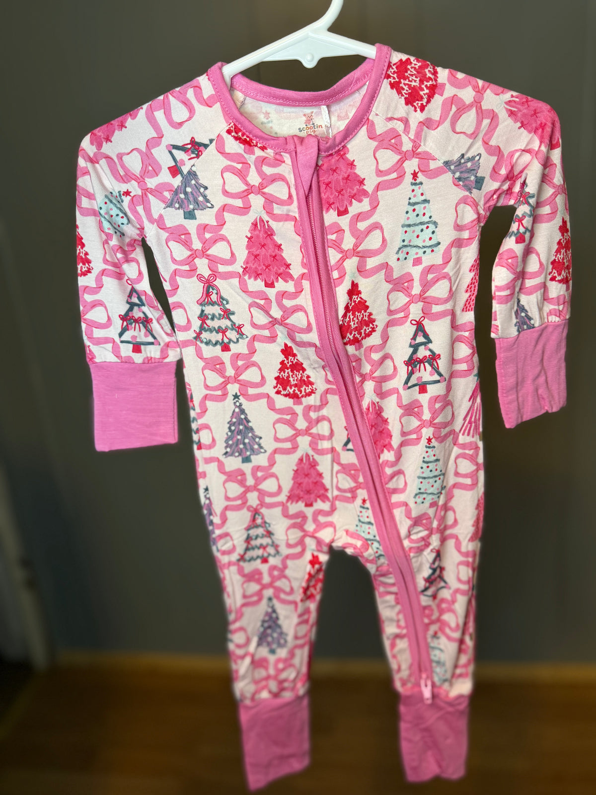 Christmas Tree Ribbon Onesie