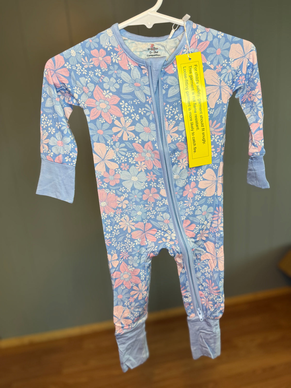 Blue & Pink Flowers Onesie