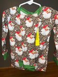 Cheetah Santa Face Two Piece Set