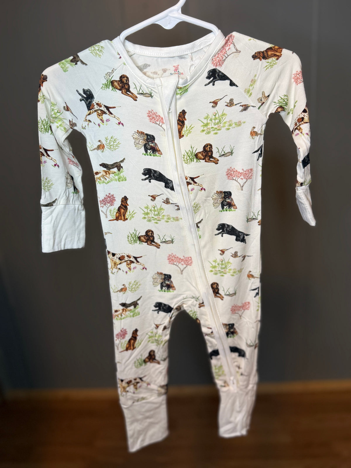 Bird Dog Flower Onesie