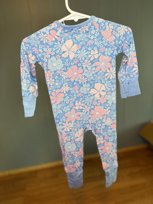 Blue & Pink Flowers Onesie