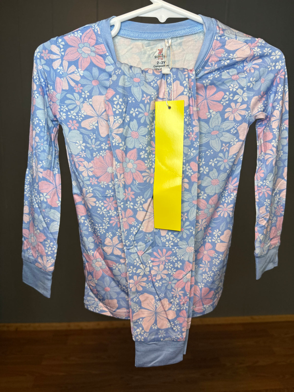 Blue & Pink Flowers Two Piece Set