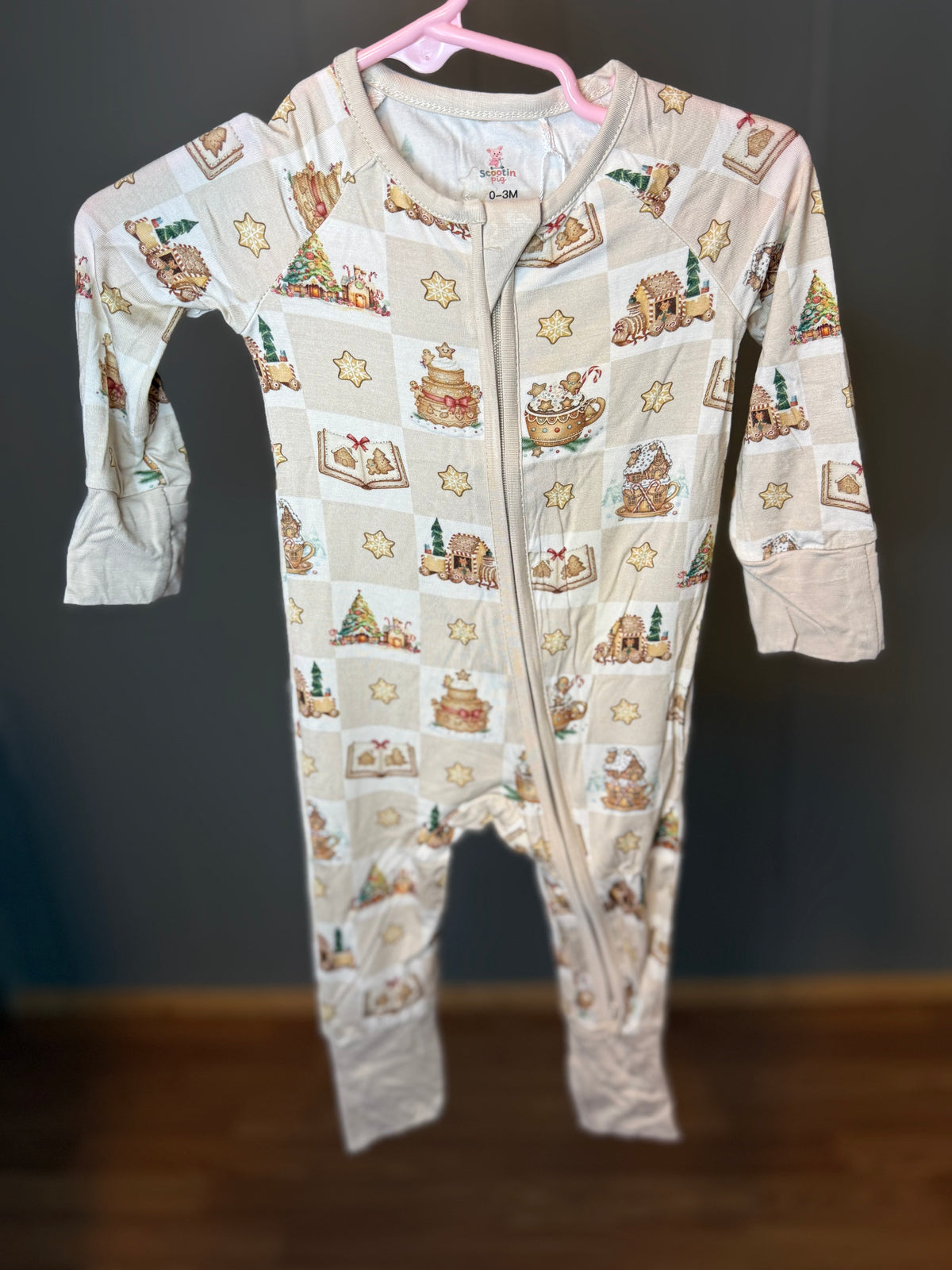 Gingerbread Patchwork Onesie