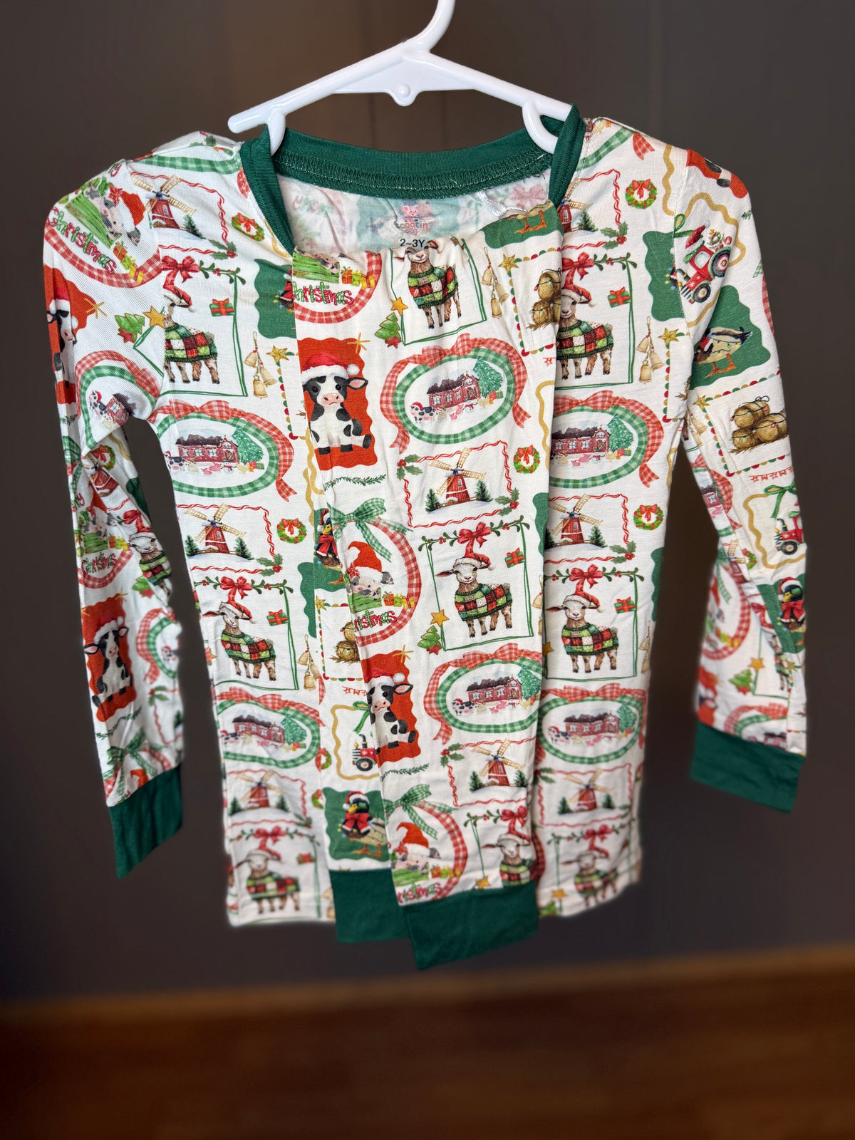 Farm Animal Christmas Patchwork two piece set